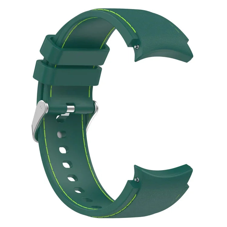 Leather Silicone Watch Band, For Samsung Galaxy Watch 6 / 6 Classic
