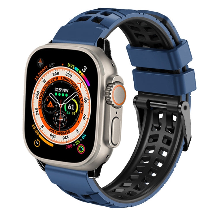 트윌 이중 줄 버클 실리콘 시계줄, 애플 워치 울트라 49mm용, 애플 워치 SE 2023 44mm용, 애플 워치 SE 2023 40mm용, 애플 워치 울트라 2 49mm용, 애플 워치 시리즈 9 45mm용