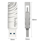 레노버 씽크플러스 MU232 USB 3.2 + USB-C / 타입-C 듀얼 헤드 플래시 드라이브, 64GB, 128GB, 256GB