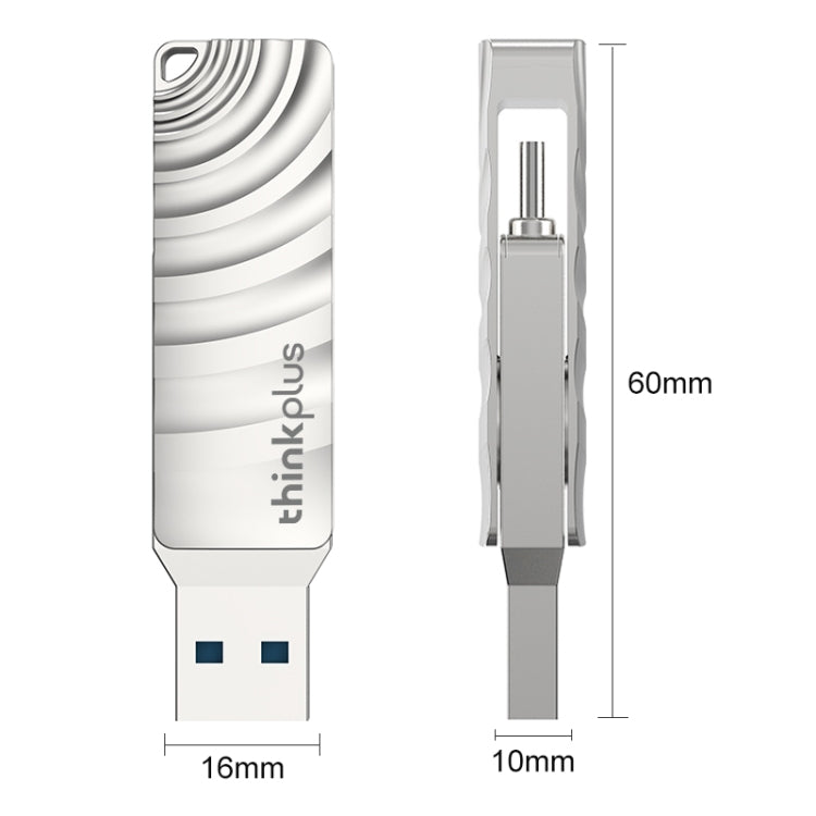 레노버 씽크플러스 MU232 USB 3.2 + USB-C / 타입-C 듀얼 헤드 플래시 드라이브, 64GB, 128GB, 256GB