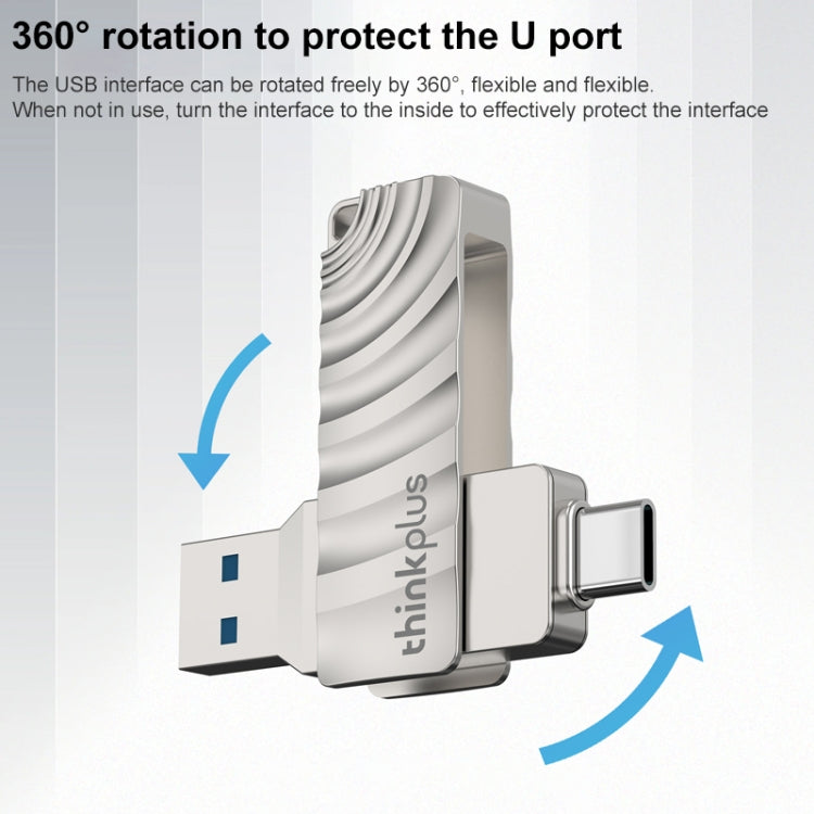 레노버 씽크플러스 MU232 USB 3.2 + USB-C / 타입-C 듀얼 헤드 플래시 드라이브, 64GB, 128GB, 256GB