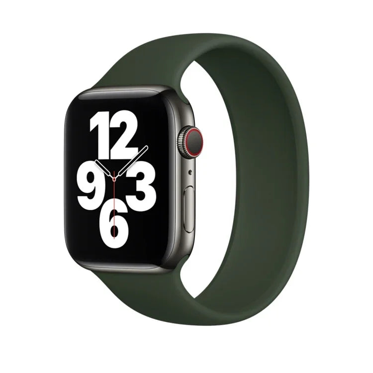 Apple Watch Series 8&7 41mm / SE 2&6&SE&5&4 40mm / 3&2&1 38mm용 단색 탄성 실리콘 시계 밴드, 사이즈:M 143mm (아쿠아 블루), 사이즈:M 143mm