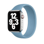 Apple Watch Series 8&7 41mm / SE 2&6&SE&5&4 40mm / 3&2&1 38mm용 단색 탄성 실리콘 시계 밴드, 사이즈:M 143mm (아쿠아 블루), 사이즈:M 143mm
