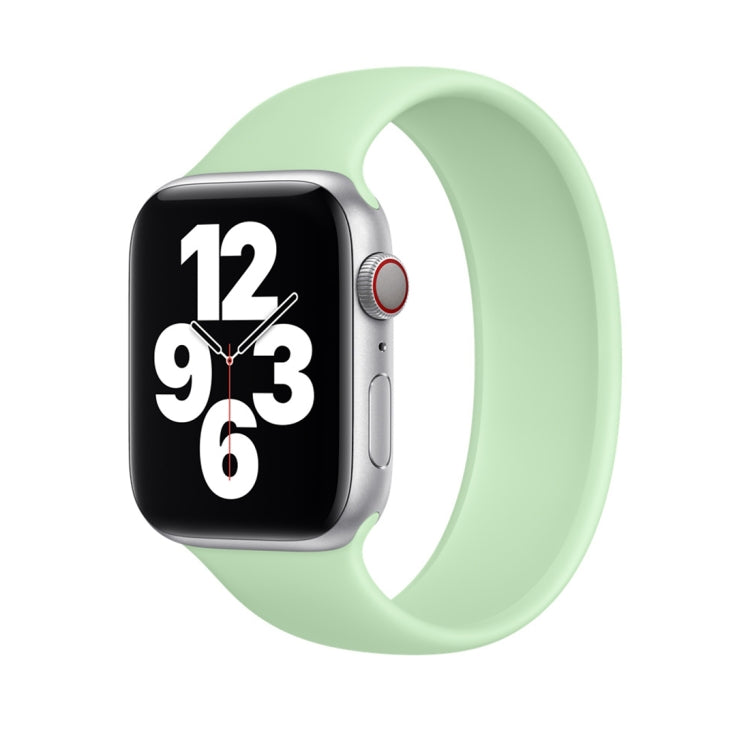 Apple Watch Series 8&7 41mm / SE 2&6&SE&5&4 40mm / 3&2&1 38mm용 단색 탄성 실리콘 시계 밴드, 사이즈:L 156mm, 사이즈:L 156mm