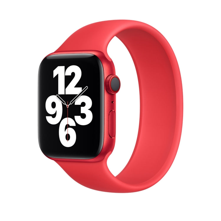 Apple Watch Series 8&7 41mm / SE 2&6&SE&5&4 40mm / 3&2&1 38mm용 단색 탄성 실리콘 시계 밴드, 사이즈:L 156mm, 사이즈:L 156mm