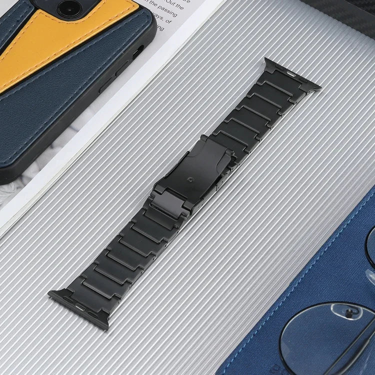 Five Beads Turtle Buckle Titanium Steel Watch Band, For Apple Watch Ultra 49mm, For Apple Watch SE 2023 44mm, For Apple Watch Ultra 2 49mm, For Apple Watch Series 9 45mm, For Apple Watch SE 2022 44mm, For Apple Watch Series 8 45mm, For Apple Watch SE 4...