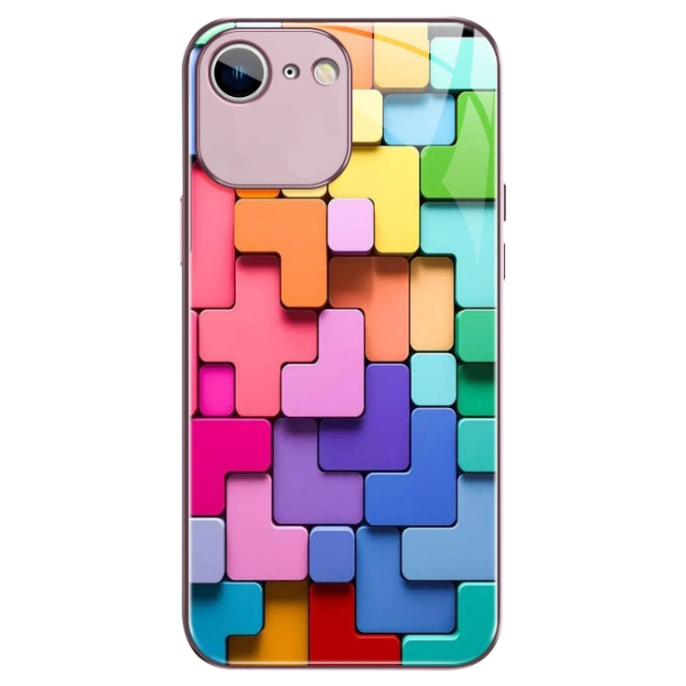 Colorful Toy Bricks Pattern Shockproof Glass Phone Case, For iPhone 6s / 6