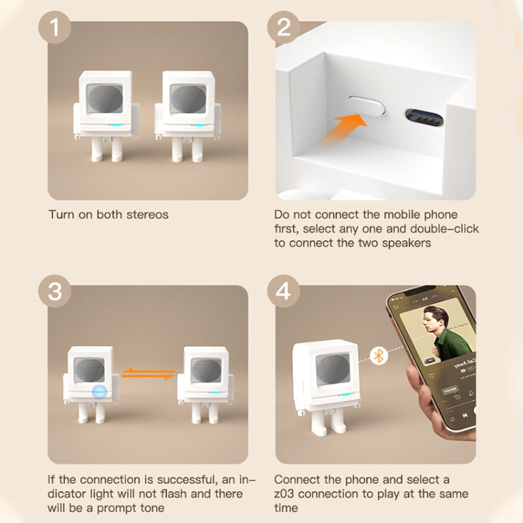 Z03 USB 무선 휴대용 TWS 스테레오 서브우퍼 블루투스 스피커