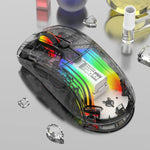 XUNFOX XYH20RGB 2.4G + BT + 유선 투명 2400DPI RGB 라이트 게이밍 마우스, 2.4G + BT + 유선