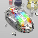 XUNFOX XYH20RGB 2.4G + BT + 유선 투명 2400DPI RGB 라이트 게이밍 마우스, 2.4G + BT + 유선