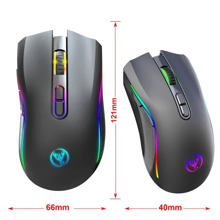 HXSJ T69 4800DPI RGB 2.4GHz 무선 마우스, T69