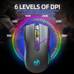 HXSJ T69 4800DPI RGB 2.4GHz 무선 마우스, T69