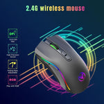 HXSJ T69 4800DPI RGB 2.4GHz 무선 마우스, T69