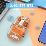 HXSJ T900 투명 자석 3모드 무선 게이밍 마우스