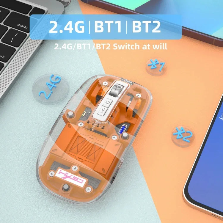 HXSJ T900 투명 자석 3모드 무선 게이밍 마우스