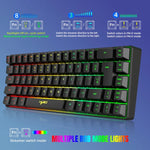 HXSJ V200 유선 RGB 백라이트 기계식 키보드 68키 캡, 케이블 길이: 1.7m, V200 블랙, V200 화이트