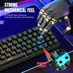 HXSJ V200 유선 RGB 백라이트 기계식 키보드 68키 캡, 케이블 길이: 1.7m, V200 블랙, V200 화이트