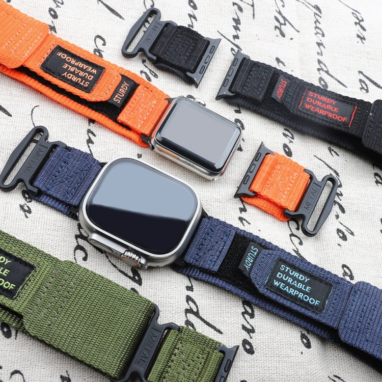 AW Nylon Two-Section Watch Band, For Apple Watch Series 7 41mm, For Apple Watch Series 7 45mm, For Apple Watch SE 40mm, For Apple Watch SE 44mm, For Apple Watch Series 6 40mm, For Apple Watch Series 6 44mm, For Apple Watch Series 5 44mm                ...