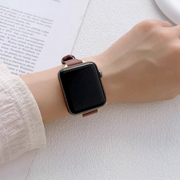T자형 슬림 천연 가죽 시계줄, Apple Watch 시리즈 2 42mm용, Apple Watch 2 38mm용, Apple Watch 42mm용, Apple Watch 38mm용