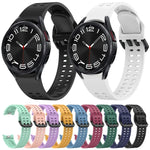 Double-row Hole Solid Color Silicone Watch Band, For Samsung Galaxy Watch 6