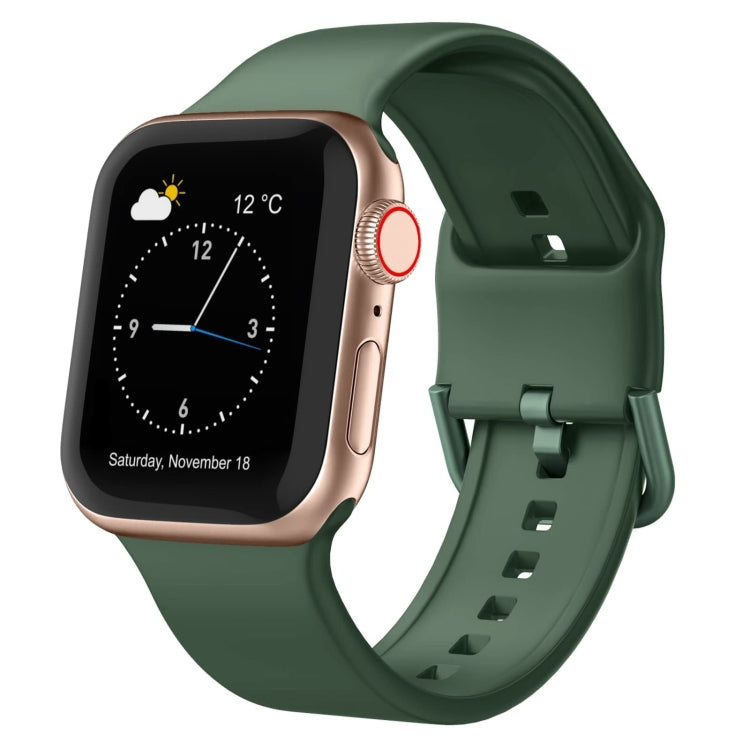 Pin Buckle Silicone Watch Band, For Apple Watch Series 9 45mm