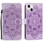 Mandala Embossing Pattern Horizontal Flip Leather Phone Case, For iPhone 15 Plus, For iPhone 15