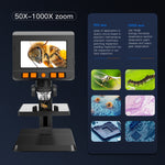 P110 50X-1000X 데스크탑 전자 디지털 현미경 4.3인치 화면, P110