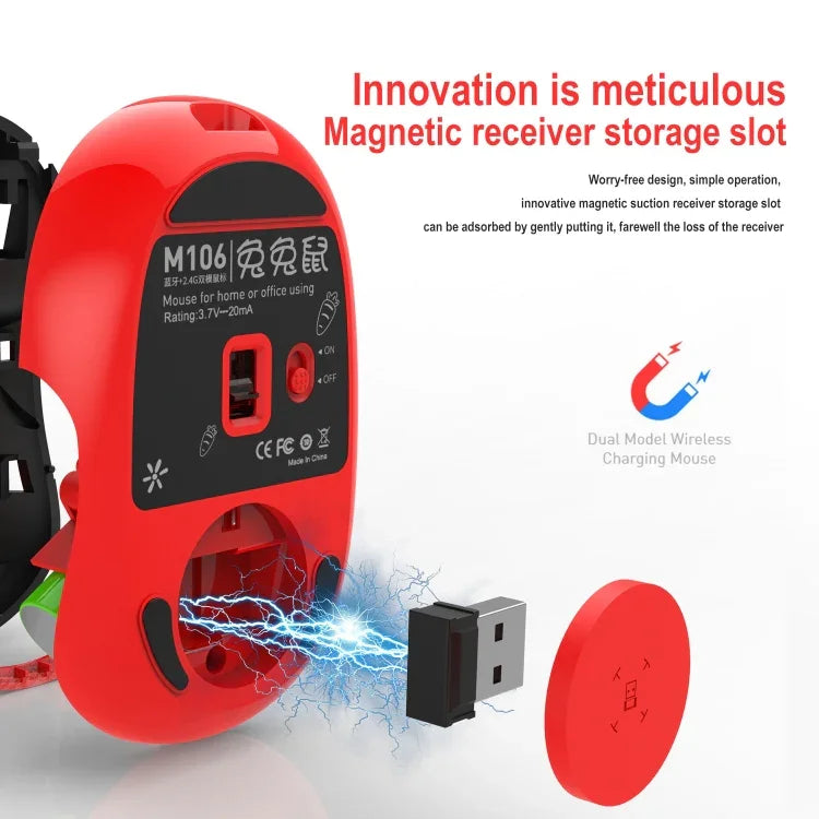 HXSJ M106 2.4GHz 1600dpi 단일 모드 무선 마우스 USB 충전식