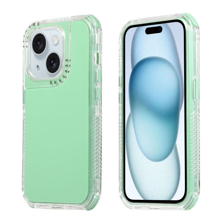 Dreamland 3 in 1 Solid Color Transparent Frame PC + TPU Phone Case, For iPhone 15 Plus, For iPhone 15