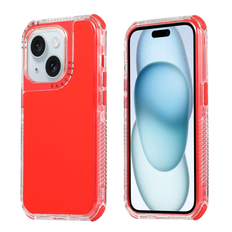 Dreamland 3 in 1 Solid Color Transparent Frame PC + TPU Phone Case, For iPhone 15 Plus, For iPhone 15