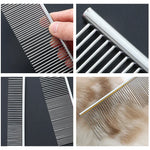 반려동물 미용 빗 이중 밀도 이빨 빗 풍성한 털용, 19cm x 1