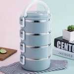 스테인리스 스틸 보온 용기 도시락 식품 도시락, 단층 0.7L, 이중층 1.4L, 3층 2.1L, 4층 2.8L