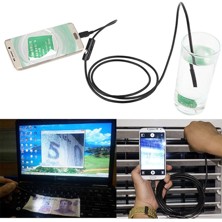 AN97 방수 마이크로 USB 내시경 스네이크 튜브 검사 카메라 OTG 기능 안드로이드 휴대폰용, 6개 LED 포함, 5.5mm, 8mm