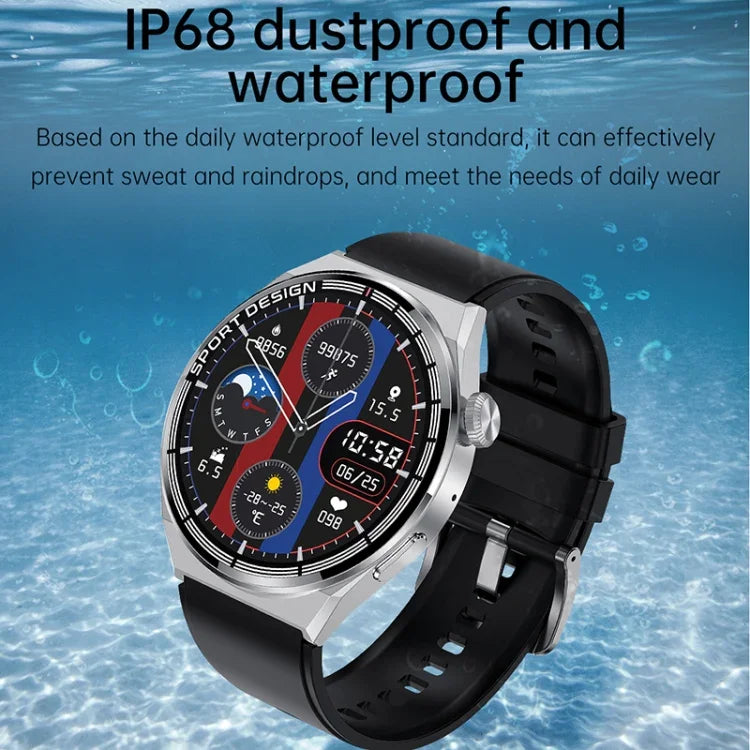HDT MAX 1.60인치 블랙 다이얼 실리콘 밴드 IP68 방수 스마트워치 블루투스 통화 지원, 블랙 다이얼 실리콘 밴드