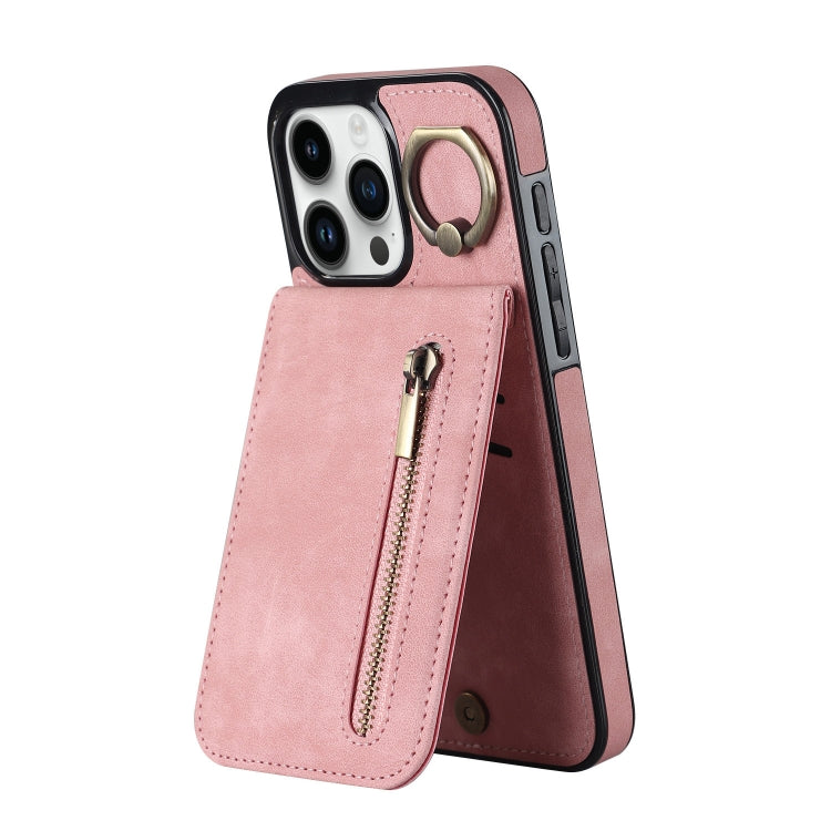 레트로 링과 지퍼 RFID 카드 슬롯 휴대폰 케이스, iPhone 16 Pro용, iPhone 16 Plus용, iPhone 16용, iPhone 15 Pro Max용, iPhone 15 Pro용, iPhone 15 Plus용