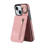 레트로 링과 지퍼 RFID 카드 슬롯 휴대폰 케이스, iPhone 16 Pro용, iPhone 16 Plus용, iPhone 16용, iPhone 15 Pro Max용, iPhone 15 Pro용, iPhone 15 Plus용