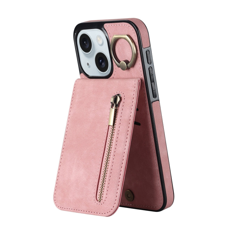 레트로 링과 지퍼 RFID 카드 슬롯 휴대폰 케이스, iPhone 16 Pro용, iPhone 16 Plus용, iPhone 16용, iPhone 15 Pro Max용, iPhone 15 Pro용, iPhone 15 Plus용