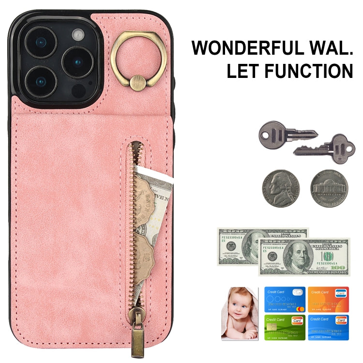 레트로 링과 지퍼 RFID 카드 슬롯 휴대폰 케이스, iPhone 16 Pro용, iPhone 16 Plus용, iPhone 16용, iPhone 15 Pro Max용, iPhone 15 Pro용, iPhone 15 Plus용