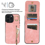 레트로 링과 지퍼 RFID 카드 슬롯 휴대폰 케이스, iPhone 16 Pro용, iPhone 16 Plus용, iPhone 16용, iPhone 15 Pro Max용, iPhone 15 Pro용, iPhone 15 Plus용