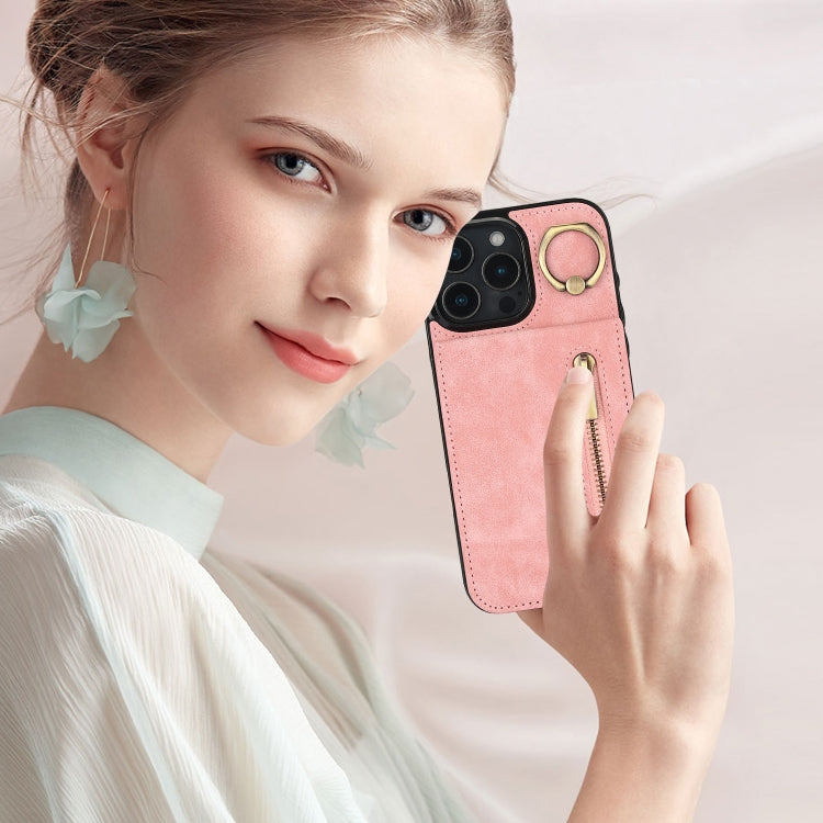 레트로 링과 지퍼 RFID 카드 슬롯 휴대폰 케이스, iPhone 16 Pro용, iPhone 16 Plus용, iPhone 16용, iPhone 15 Pro Max용, iPhone 15 Pro용, iPhone 15 Plus용