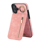 레트로 링과 지퍼 RFID 카드 슬롯 휴대폰 케이스, iPhone 16 Pro용, iPhone 16 Plus용, iPhone 16용, iPhone 15 Pro Max용, iPhone 15 Pro용, iPhone 15 Plus용