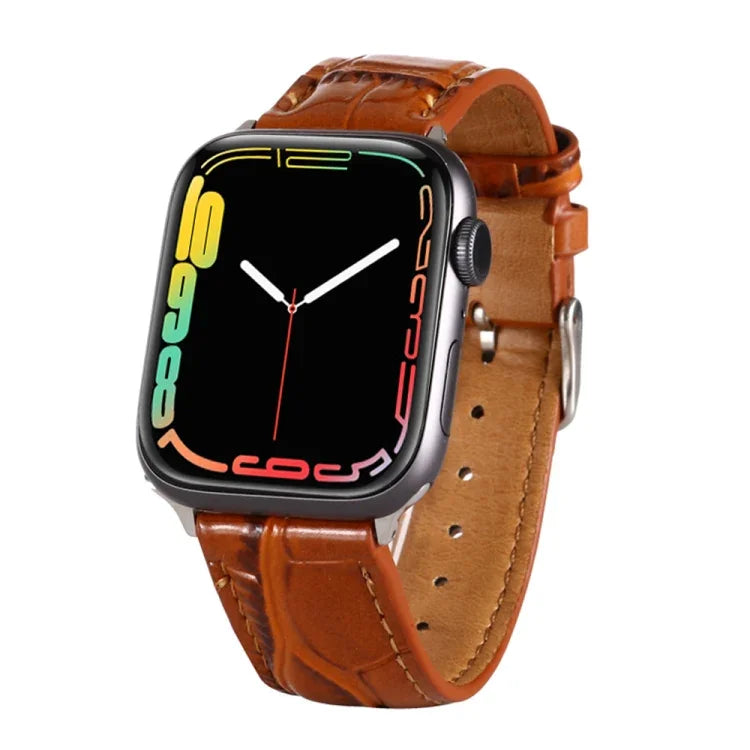 악어 무늬 가죽 손목 스트랩, Apple Watch 시리즈 7 45mm / 6 & SE & 5 & 4 44mm / 3 & 2 & 1 42mm용, Apple Watch Ultra 49mm / 시리즈 8&7 45mm / SE 2&6&SE&5&4 44mm / 3&2&1 42mm용, Apple Watch 시리즈 8&7 41mm / SE 2&6&SE&5&4 40mm / 3&2&1 38...