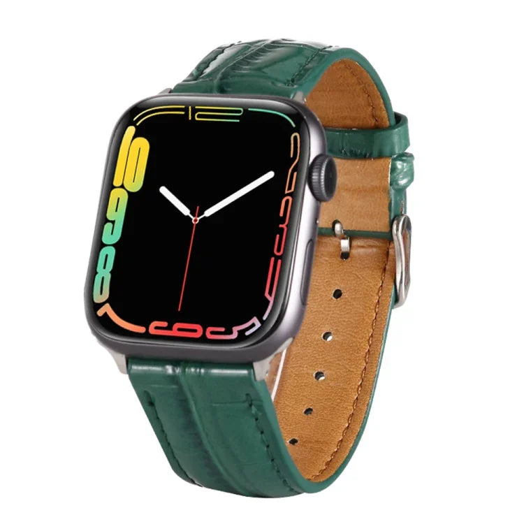 악어 무늬 가죽 손목 스트랩, Apple Watch 시리즈 7 45mm / 6 & SE & 5 & 4 44mm / 3 & 2 & 1 42mm용, Apple Watch Ultra 49mm / 시리즈 8&7 45mm / SE 2&6&SE&5&4 44mm / 3&2&1 42mm용, Apple Watch 시리즈 8&7 41mm / SE 2&6&SE&5&4 40mm / 3&2&1 38...