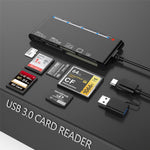 CR7 USB3.0 + 타입-C 다기능 카드 리더기 CF / XD / MS / SD / TF 카드 7-in-1, USB3.0 + 타입-C