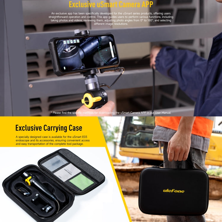 Ulefone uSmart E03 회전식 내시경 IP67 방수 Armor 24 / 21 / 19 / 18T / 18T Ultra / Armor Pad용, uSmart E03
