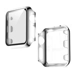 전기 도금 PC 케이스 + 강화 필름 일체형 보호 커버, Apple Watch 시리즈 3 & 2 & 1 38mm용, Apple Watch 시리즈 3 & 2 & 1 42mm용, Apple Watch 시리즈 5 & 4 40mm용, Apple Watch 시리즈 5 & 4 44mm용