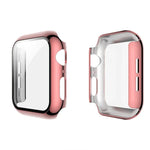 전기 도금 PC 케이스 + 강화 필름 일체형 보호 커버, Apple Watch 시리즈 3 & 2 & 1 38mm용, Apple Watch 시리즈 3 & 2 & 1 42mm용, Apple Watch 시리즈 5 & 4 40mm용, Apple Watch 시리즈 5 & 4 44mm용