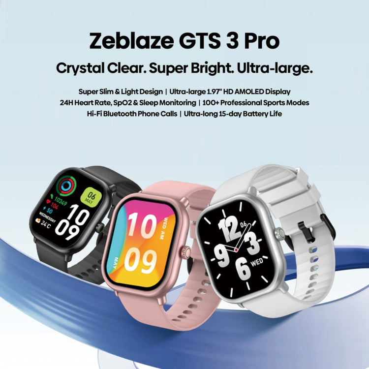 Zeblaze GTS 3 Pro IP68 1.97인치 HD 피트니스 스마트워치