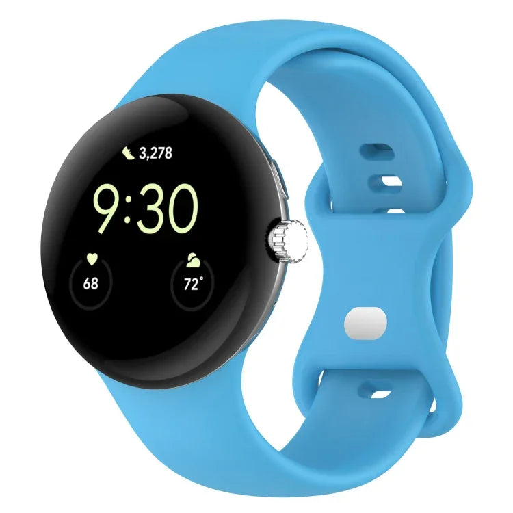 Google Pixel Watch 4 / 3 / 2 / 1 41mm 단색 실리콘 시계 밴드, S 사이즈, L 사이즈
