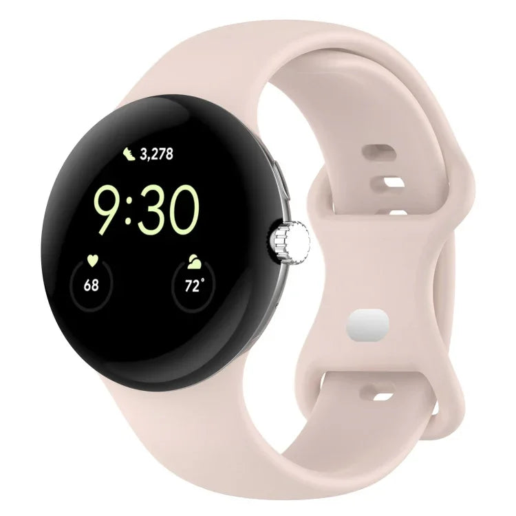 Google Pixel Watch 4 / 3 / 2 / 1 41mm 단색 실리콘 시계 밴드, S 사이즈, L 사이즈